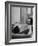 Writer Russell Finch Taking Portable Television Set to Bathroom During His Bath-George Skadding-Framed Photographic Print