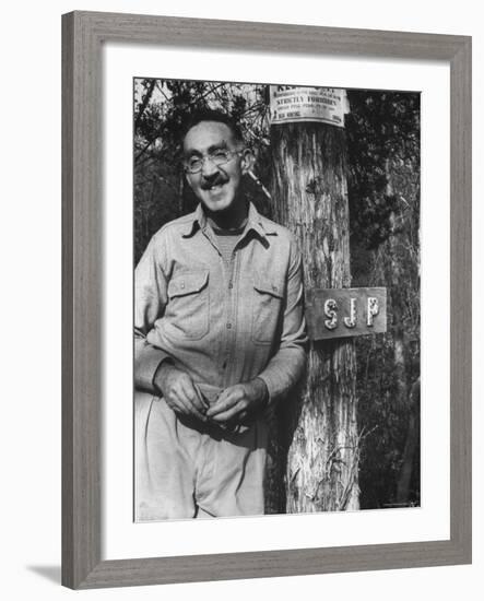 Writer S.J. Perelman at His Farm-Carl Mydans-Framed Premium Photographic Print