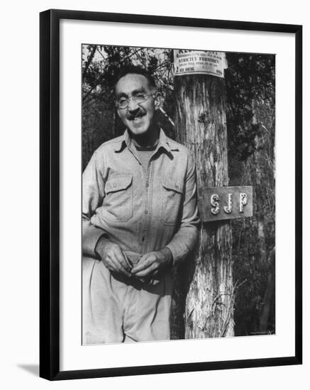 Writer S.J. Perelman at His Farm-Carl Mydans-Framed Premium Photographic Print