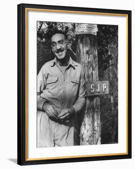 Writer S.J. Perelman at His Farm-Carl Mydans-Framed Premium Photographic Print