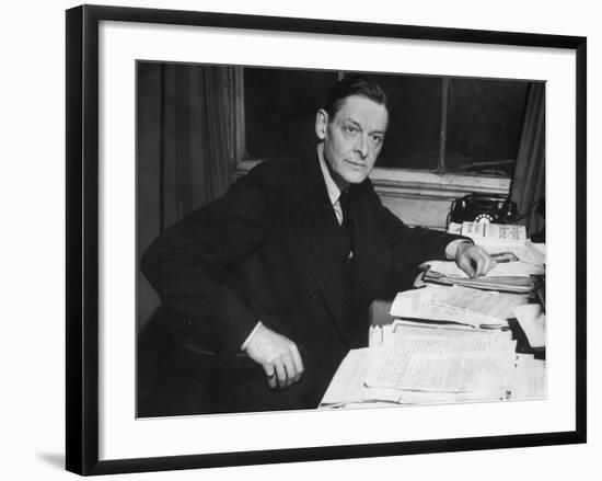 Writer T. S. Eliot Working at His Desk-Bob Landry-Framed Premium Photographic Print
