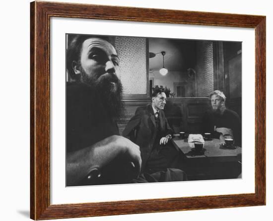 Writer William S. Burroughs in Cafe with Others-Loomis Dean-Framed Premium Photographic Print