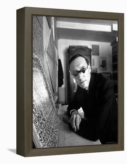 Writer William S. Burroughs in What is Known as a Beat Hotel-Loomis Dean-Framed Premier Image Canvas