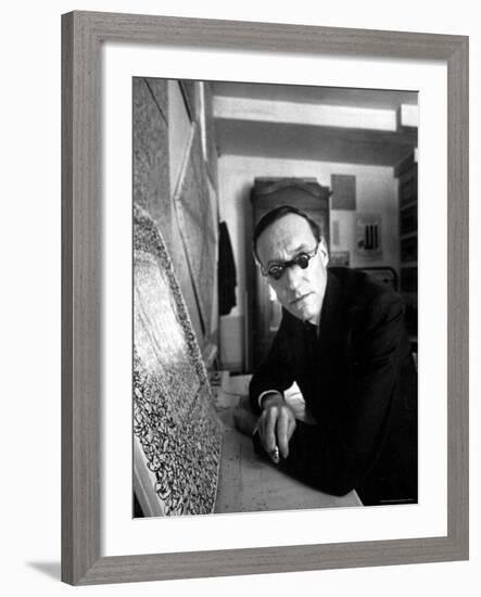 Writer William S. Burroughs in What is Known as a Beat Hotel-Loomis Dean-Framed Premium Photographic Print