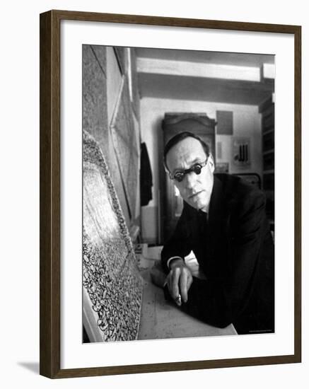 Writer William S. Burroughs in What is Known as a Beat Hotel-Loomis Dean-Framed Premium Photographic Print