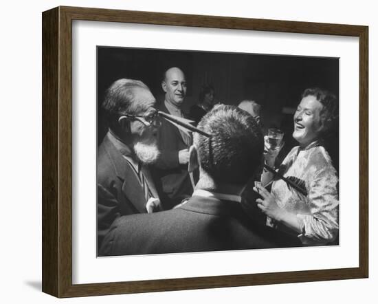 Writers at Cocktail Party of Mystery Writers of America-Yale Joel-Framed Photographic Print