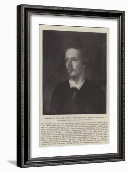 Writers of the Day, Mr Algernon Charles Swinburne-George Frederick Watts-Framed Giclee Print