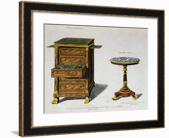 Writing Desk and Breakfast Coffee Table by George Smith from Cabinet Maker and Upholsterer's Guide-null-Framed Giclee Print