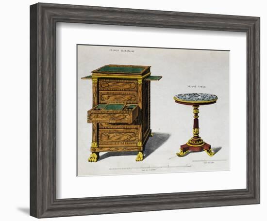 Writing Desk and Breakfast Coffee Table by George Smith from Cabinet Maker and Upholsterer's Guide-null-Framed Giclee Print