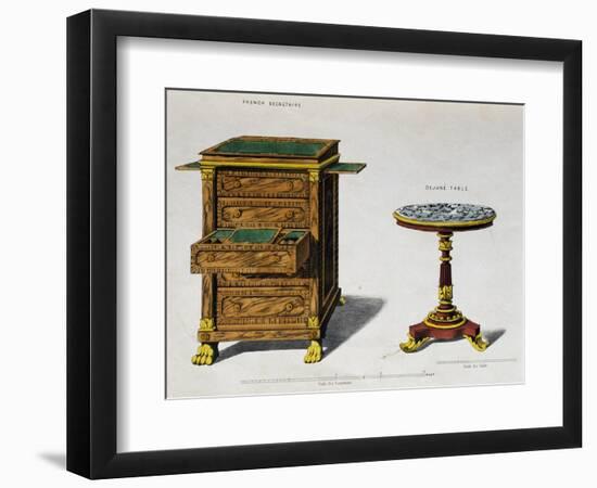 Writing Desk and Breakfast Coffee Table by George Smith from Cabinet Maker and Upholsterer's Guide-null-Framed Giclee Print