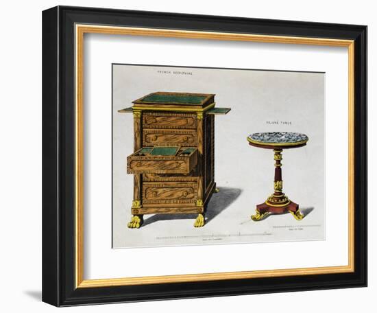 Writing Desk and Breakfast Coffee Table by George Smith from Cabinet Maker and Upholsterer's Guide-null-Framed Giclee Print