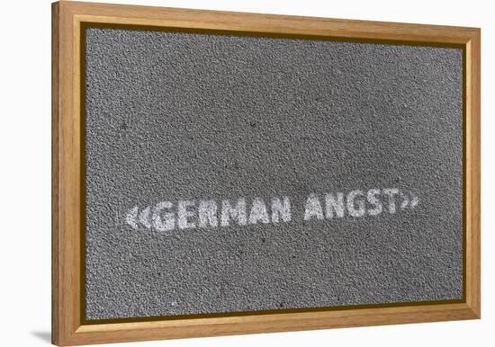 Writing 'German Angst' on a Footpath, Hamburg, Germany-Axel Schmies-Framed Premier Image Canvas