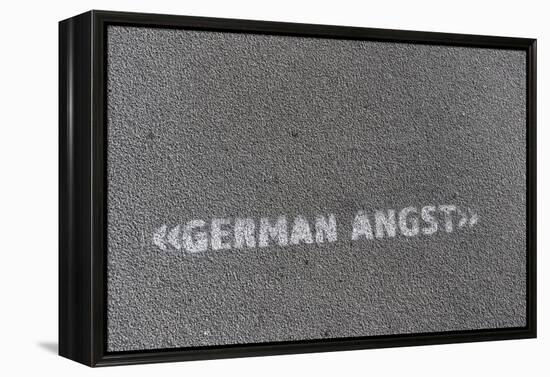 Writing 'German Angst' on a Footpath, Hamburg, Germany-Axel Schmies-Framed Premier Image Canvas