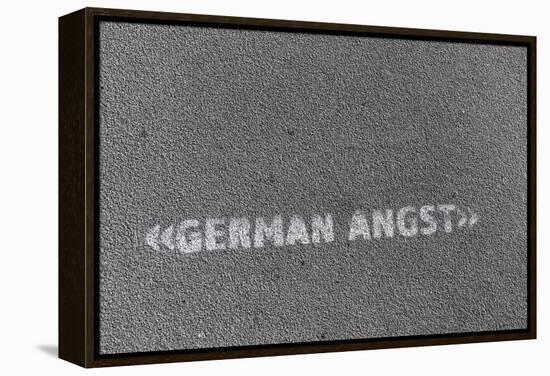 Writing 'German Angst' on a Footpath, Hamburg, Germany-Axel Schmies-Framed Premier Image Canvas