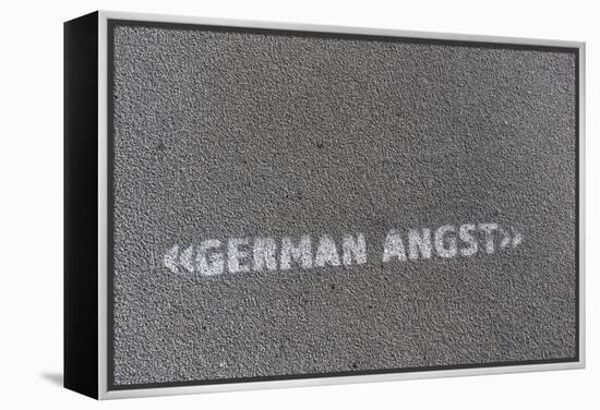 Writing 'German Angst' on a Footpath, Hamburg, Germany-Axel Schmies-Framed Premier Image Canvas