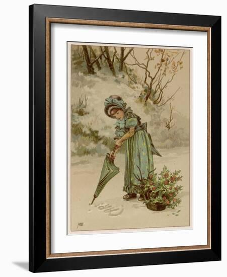 Writing in Snow-M Ellen Edwards-Framed Art Print