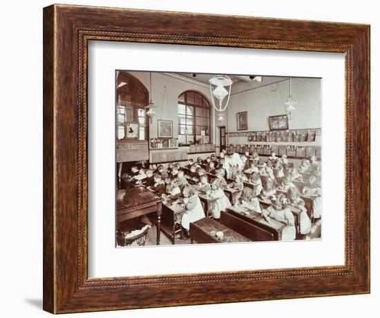 Writing Lesson, Hugh Myddelton School, Finsbury, London, 1906-null-Framed Photographic Print