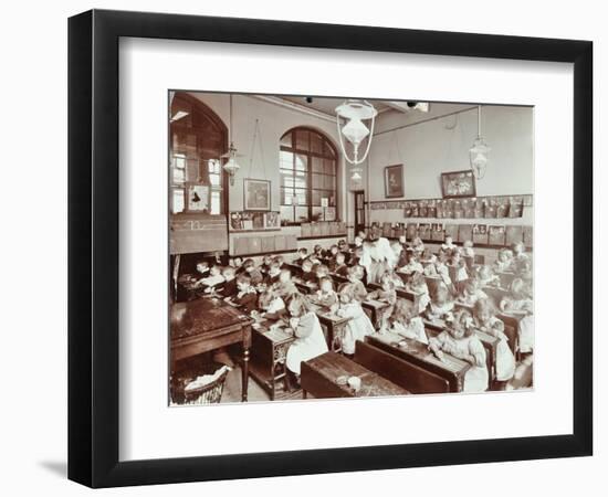 Writing Lesson, Hugh Myddelton School, Finsbury, London, 1906-null-Framed Photographic Print