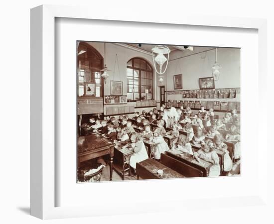 Writing Lesson, Hugh Myddelton School, Finsbury, London, 1906-null-Framed Photographic Print