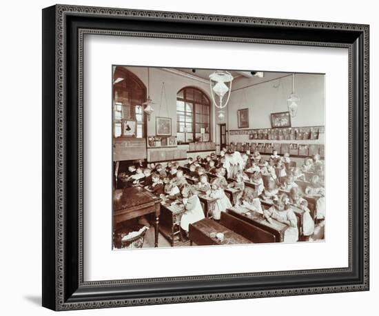 Writing Lesson, Hugh Myddelton School, Finsbury, London, 1906-null-Framed Photographic Print