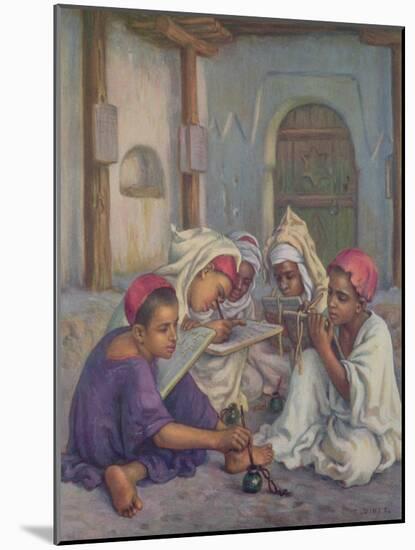 Writing Lesson in a Koranic School in an Algerian Village, 1918-Etienne Alphonse Dinet-Mounted Giclee Print