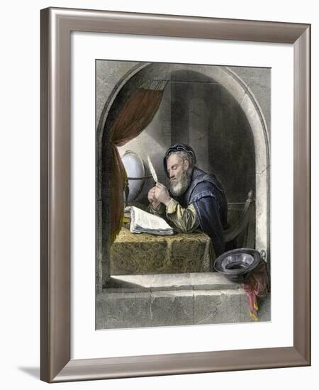 Writing Master Using a Quill Pen-null-Framed Giclee Print