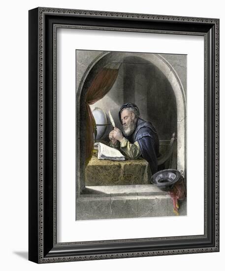 Writing Master Using a Quill Pen-null-Framed Giclee Print