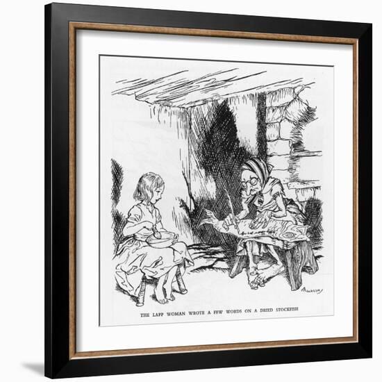 Writing on a Fish-Arthur Rackham-Framed Art Print