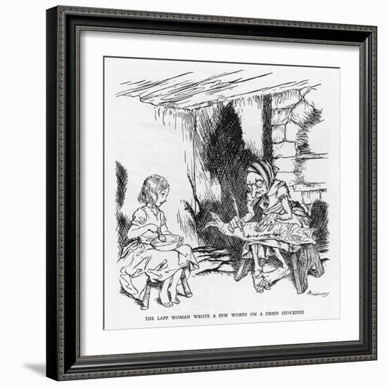 Writing on a Fish-Arthur Rackham-Framed Art Print