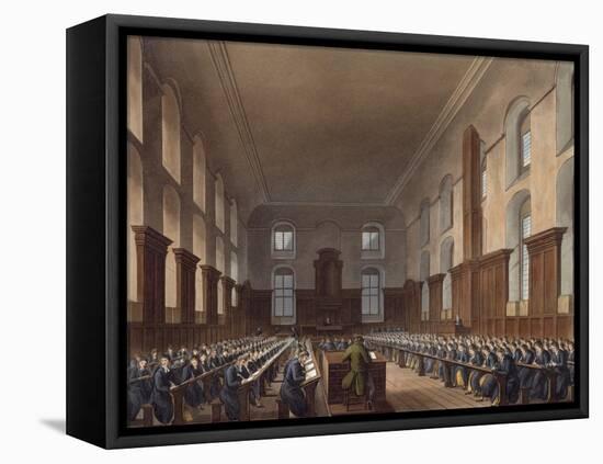 Writing School, Christ Hospital, Ackermann's History of Christ Hospital, Engraved Stadler, Pub.1816-Frederick Mackenzie-Framed Premier Image Canvas