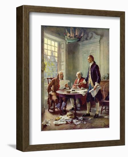 Writing the Declaration of Independence, 1776-Jean Leon Gerome Ferris-Framed Art Print