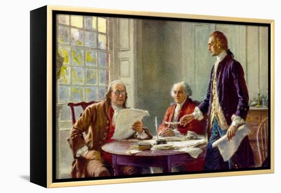 Writing the Declaration of Independence in 1776-Jean Leon Gerome Ferris-Framed Stretched Canvas