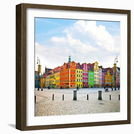 Wroclaw City Center, Market Square Tenements and City Hall-Pablo77-Framed Photographic Print