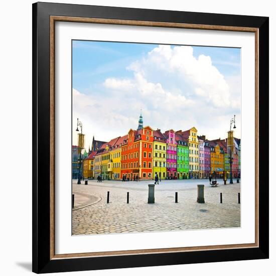 Wroclaw City Center, Market Square Tenements and City Hall-Pablo77-Framed Photographic Print