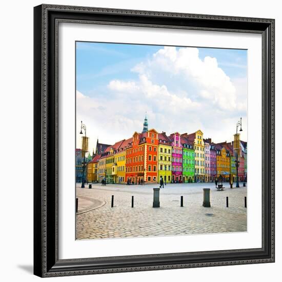 Wroclaw City Center, Market Square Tenements and City Hall-Pablo77-Framed Photographic Print