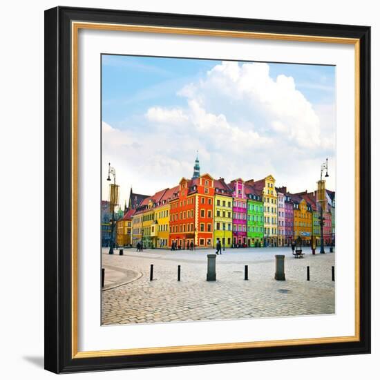 Wroclaw City Center, Market Square Tenements and City Hall-Pablo77-Framed Photographic Print