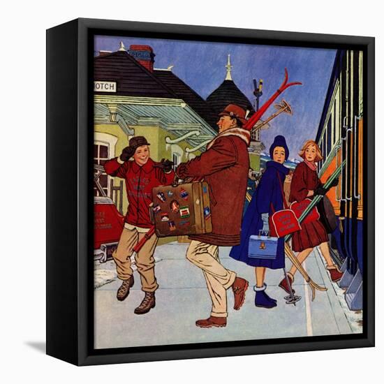 "Wrong Week at the Ski Resort," January 14, 1961-James Williamson-Framed Premier Image Canvas