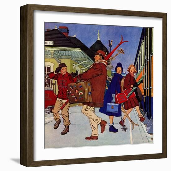 "Wrong Week at the Ski Resort," January 14, 1961-James Williamson-Framed Giclee Print