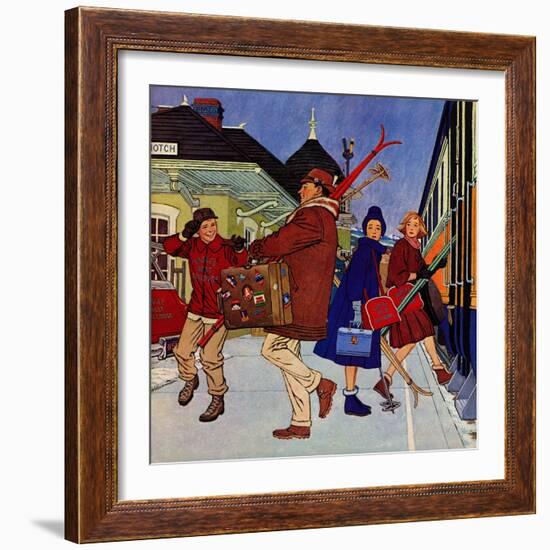 "Wrong Week at the Ski Resort," January 14, 1961-James Williamson-Framed Giclee Print