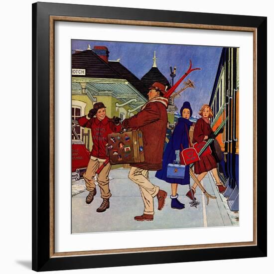 "Wrong Week at the Ski Resort," January 14, 1961-James Williamson-Framed Giclee Print