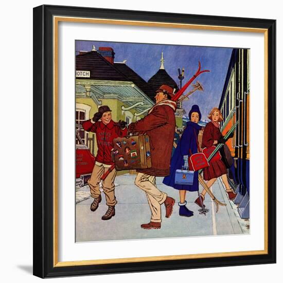 "Wrong Week at the Ski Resort," January 14, 1961-James Williamson-Framed Giclee Print