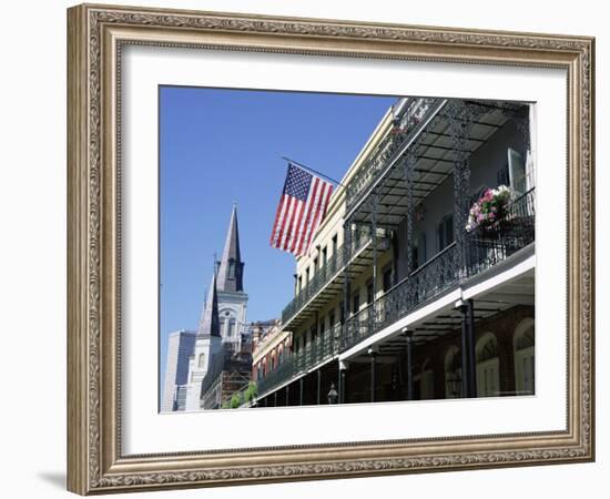 Wrought Iron Balconies in the French Quarter, New Orleans, Louisiana, USA-Gavin Hellier-Framed Photographic Print
