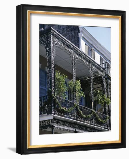 Wrought Iron Balcony, French Quarter, New Orleans, Louisiana, USA-Charles Bowman-Framed Photographic Print