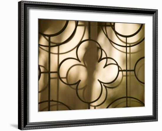 Wrougth iron grill and reflections, Franciscan Monastery, Dubrovnik, Dalmatia, Croatia-Merrill Images-Framed Photographic Print