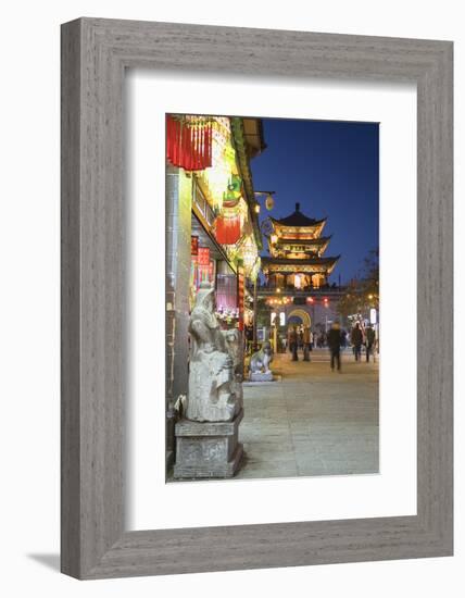 Wu Hua Gate at dusk, Dali, Yunnan, China, Asia-Ian Trower-Framed Photographic Print