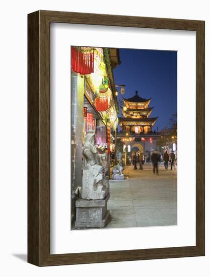 Wu Hua Gate at dusk, Dali, Yunnan, China, Asia-Ian Trower-Framed Photographic Print