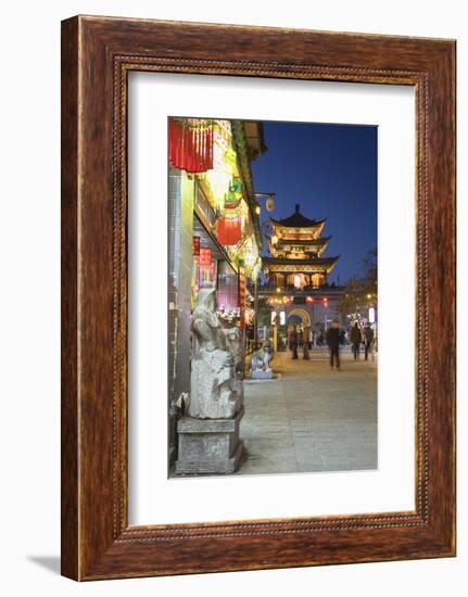 Wu Hua Gate at dusk, Dali, Yunnan, China, Asia-Ian Trower-Framed Photographic Print