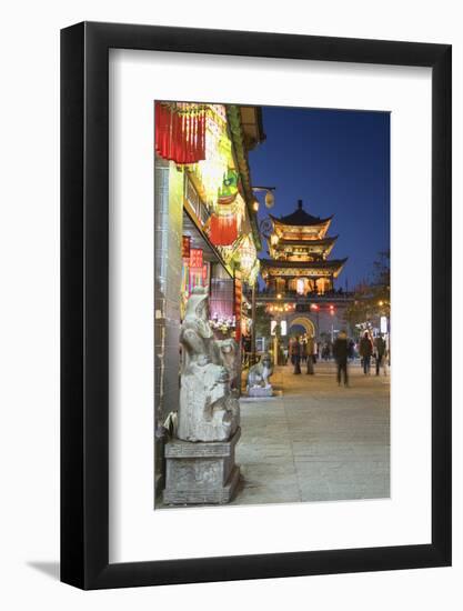 Wu Hua Gate at dusk, Dali, Yunnan, China, Asia-Ian Trower-Framed Photographic Print