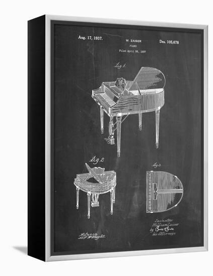 Wurlitzer Butterfly Model 235 Piano Patent-Cole Borders-Framed Stretched Canvas