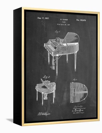 Wurlitzer Butterfly Model 235 Piano Patent-Cole Borders-Framed Stretched Canvas